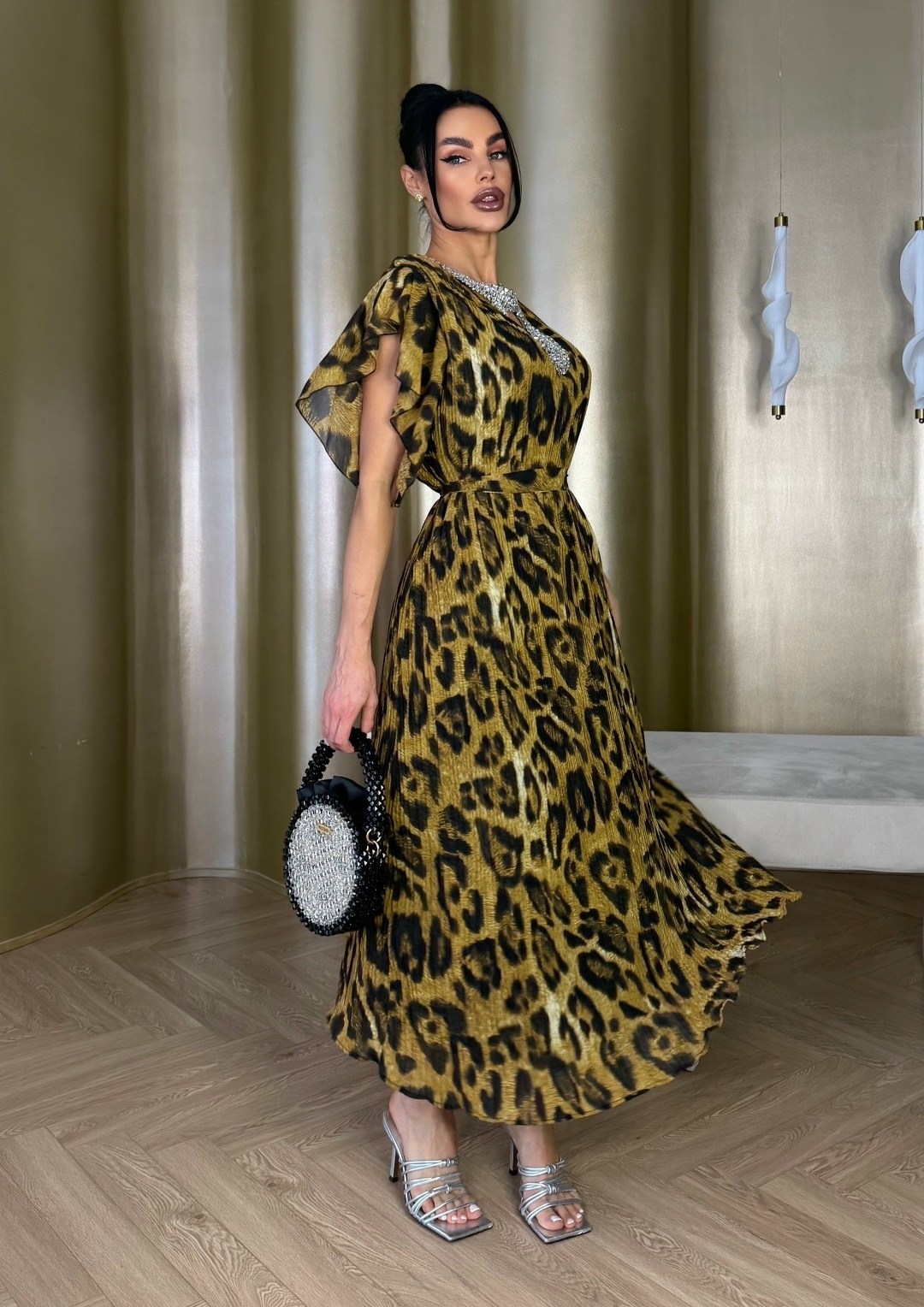 платье с леопардовым принтом,платье женское шифоновое с леопардовым принтом,вечернее платье с леопардовым принтом,леопардовое платье,платье леопард