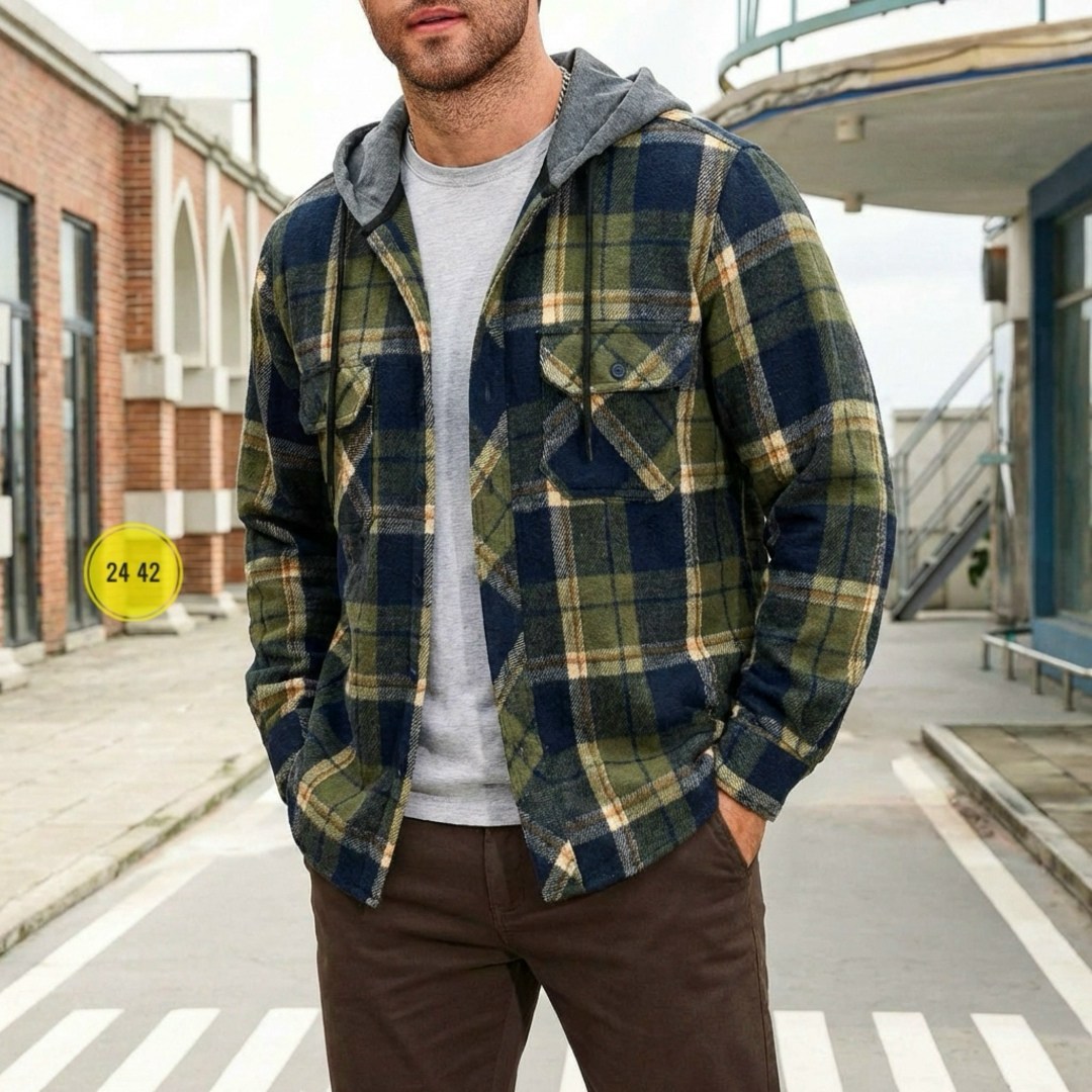 клетчатая куртка,рубашка с капюшоном мужская,куртка в клетку,рубашка с капюшоном,теплая рубашка