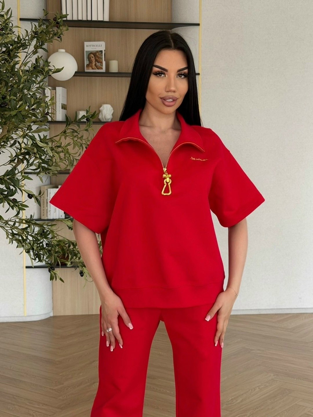 костюм dilana vip 2065 красный,костюм трикотажный,женский костюм,женские костюмы спортивные,костюм с брюками