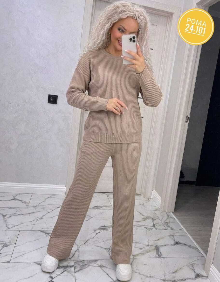 вязаный костюм женский,трикотажные костюмы,женские костюмы лапша,вязаный костюм с брюками палаццо,костюм лапша женский брючный