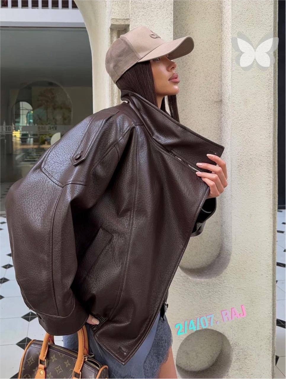 куртка стильная,кожаная куртка,кожаная куртка оверсайз,женская кожаная куртка,женская куртка из искусственной кожи