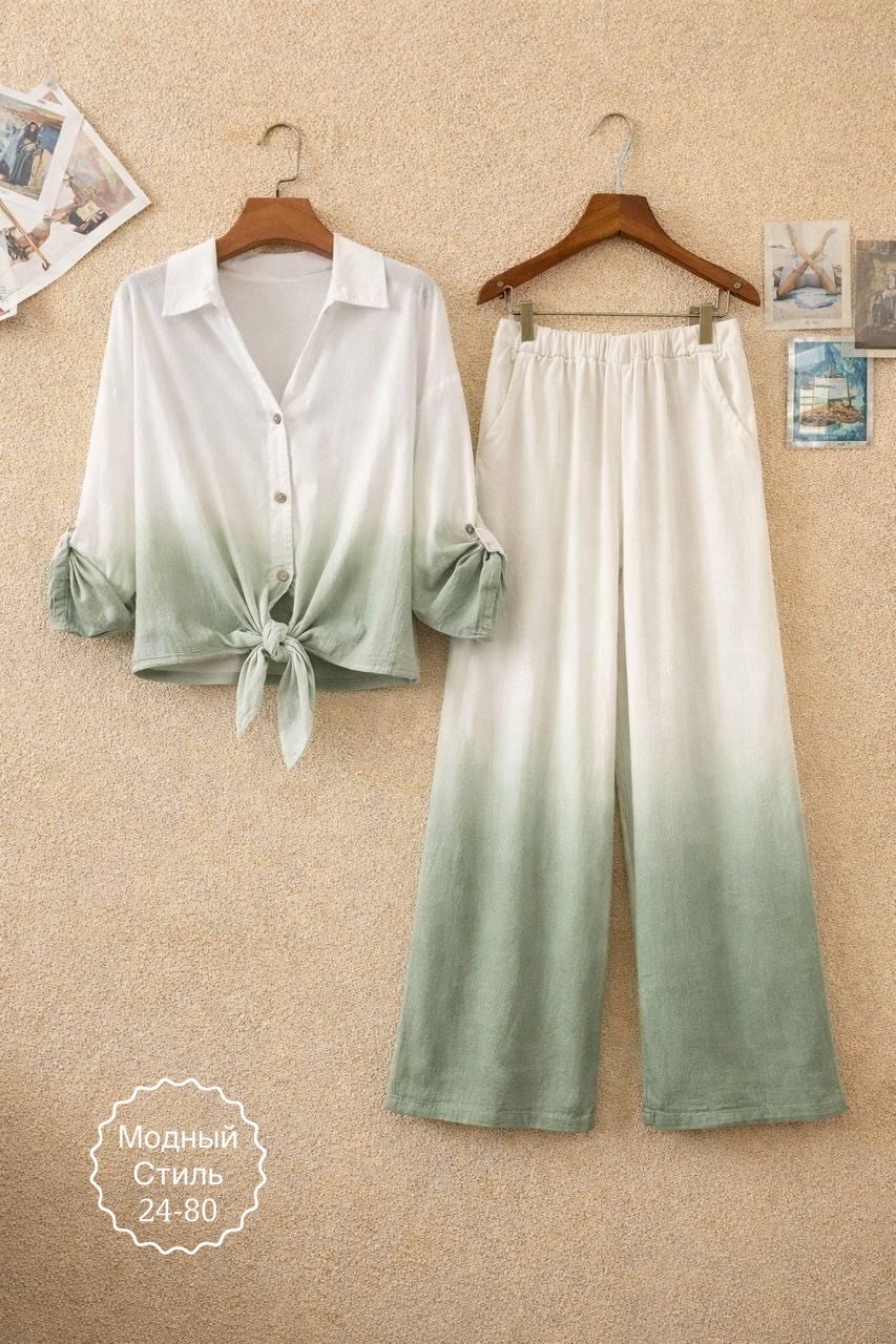 модные наряды,мода модная,брюки комплект,шифоновая рубашка