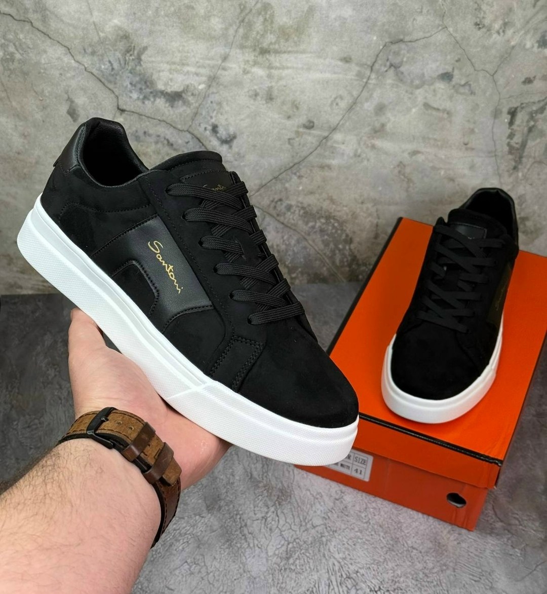 мужские кеды santoni,кеды мужские кожаные santoni черные premium,мужские кеды,,замшевые кроссовки мужские