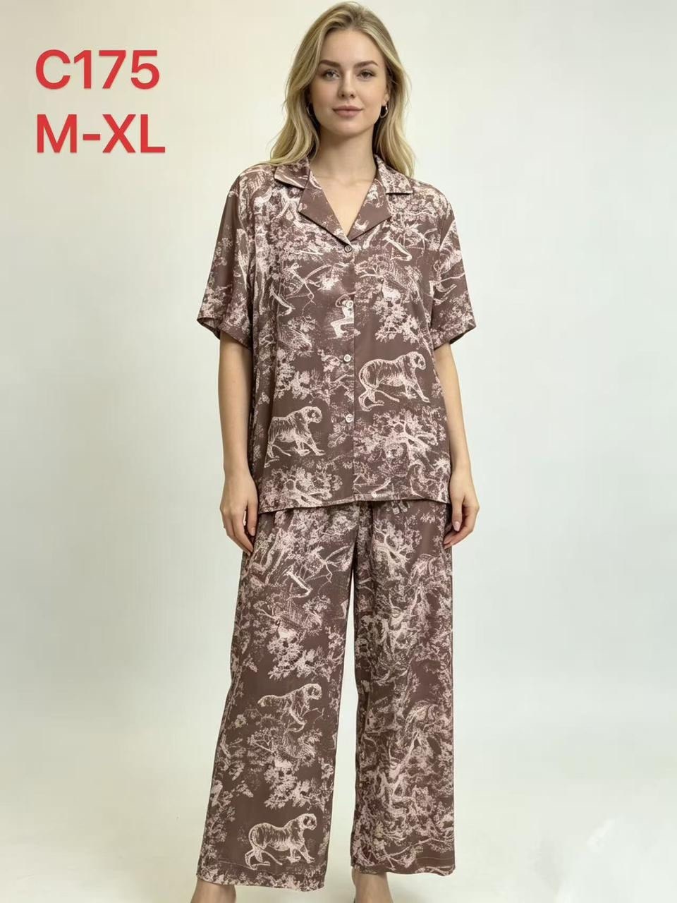 женская пижама,комплект пижама,комплект из рубашки и широких брюк mia-amore ninelle 4257,пижама женская брюки,пижама шелковая