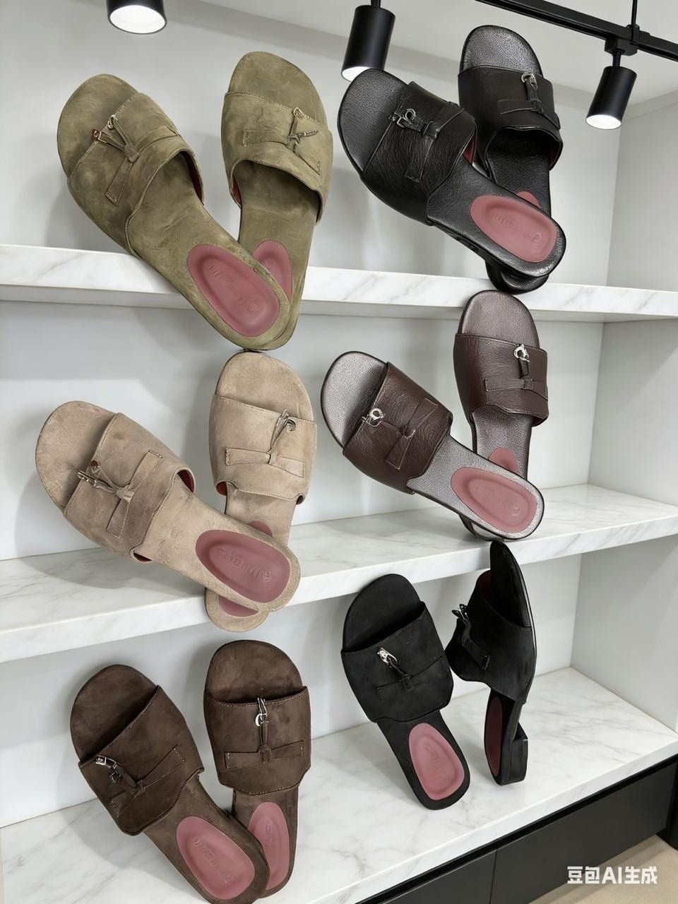 ,шлепанцы женские,loro piana шлепки,мюли замшевые,шлепки женские