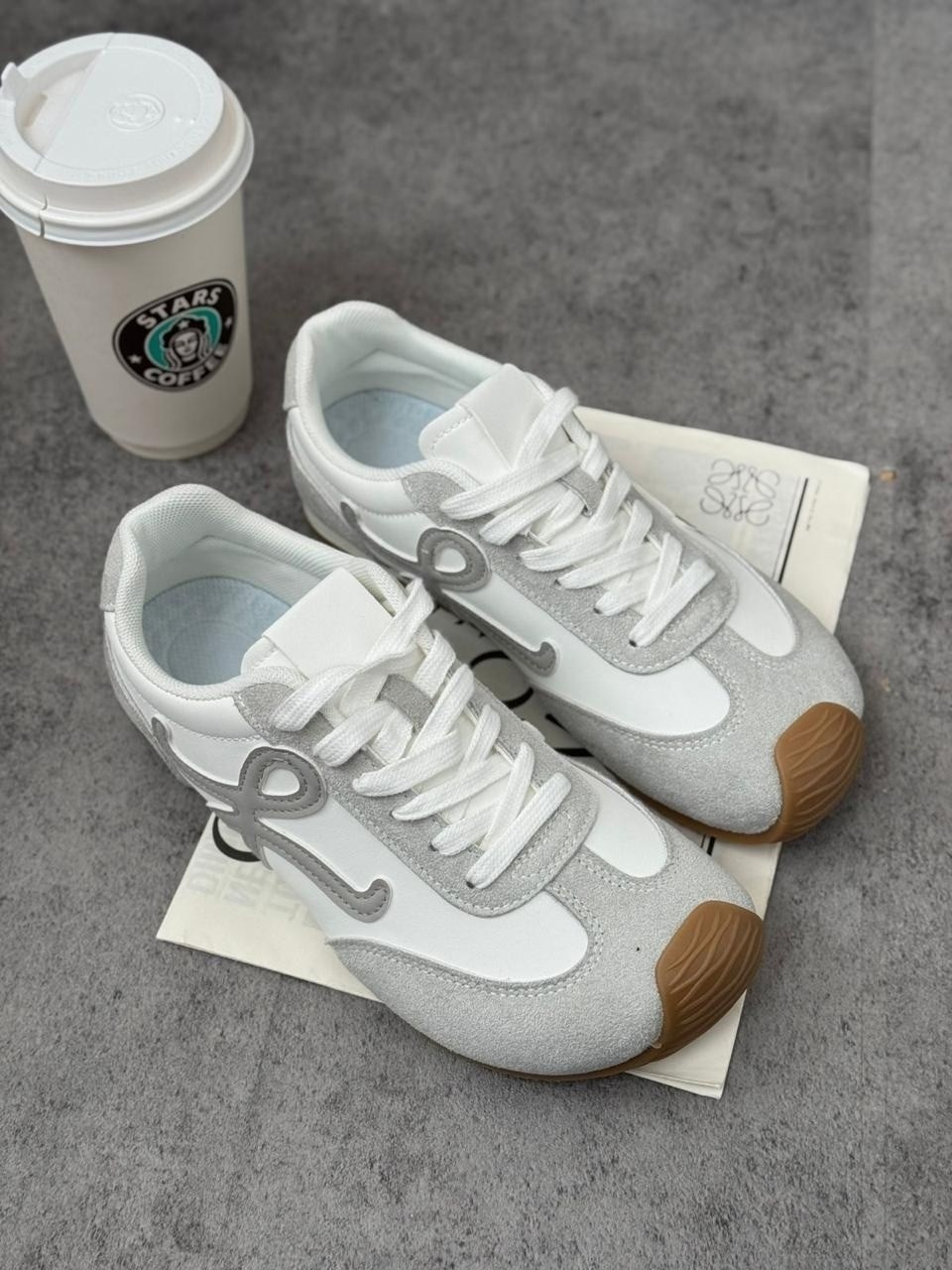 кроссовки женскиe,кроссовки loewe,,комбинированные кроссовки,кроссовки для женщин