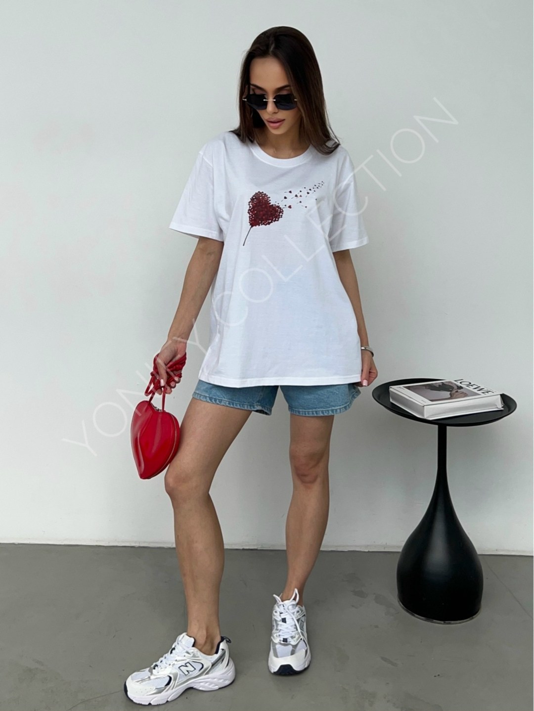 футболки женская,футболка оверсайз с сердцами,женская футболка оверсайз,белая футболка женская,футболки оверсайз с принтами