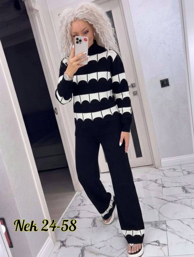 костюм трикотажный вязаный с брюками теплый miss merry jayne 257931571,костюм женский,костюм женский трикотажный,костюм кашемировый женский брючный,вязаный костюм женский