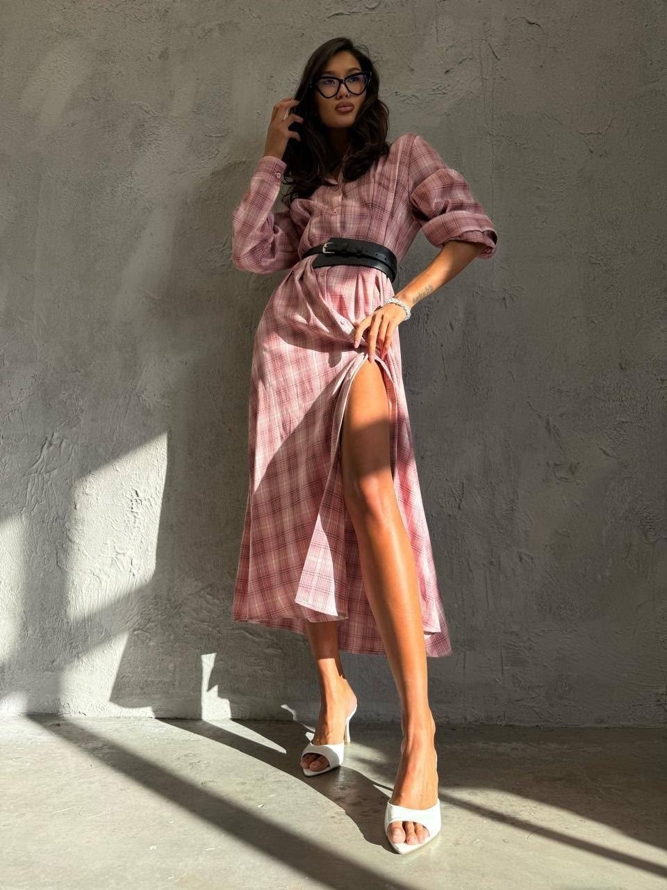 платье в клетку,платье рубашка в клетку,костюм с юбкой и рубашкой,