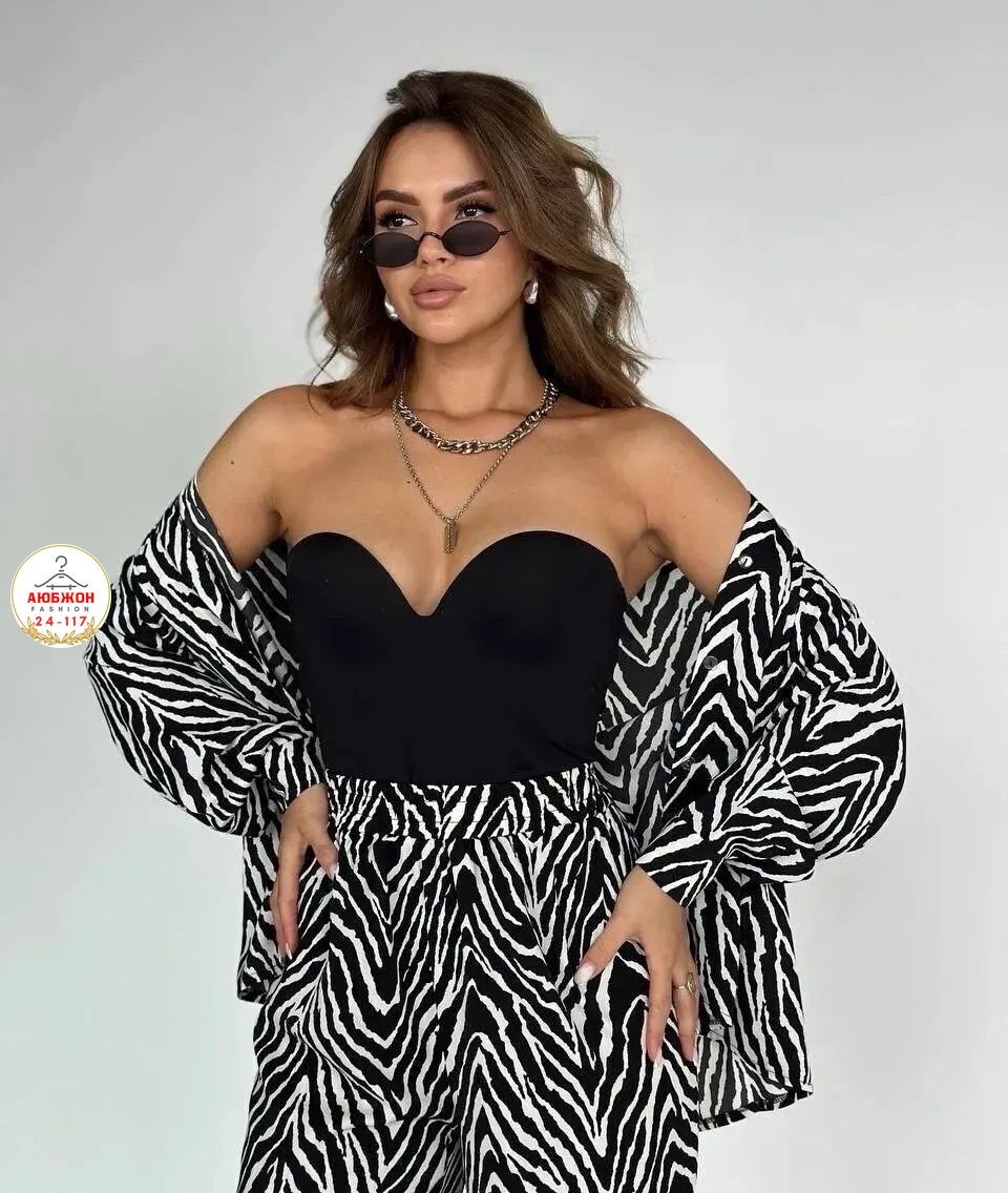 костюм женский,костюм шелковый,летние костюмы,костюм с принтом зебра