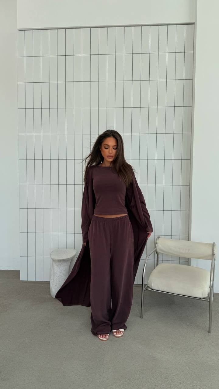 костюм тройка: кардиган, топ, брюки палаццо (плотный хлопок),костюм с брюками палаццо,костюм с брюками,летние костюмы,костюм женский