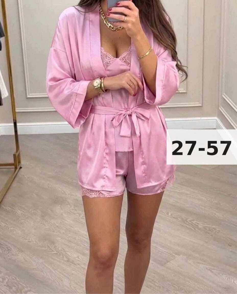 пижама женская,пижама халат,женская пижама комплект,пижама тройка женская,шелковый халат женский