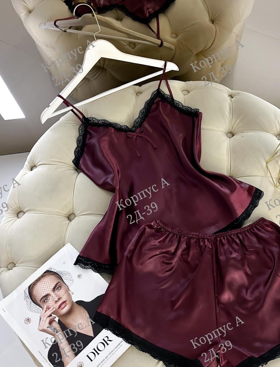 пижама женская комплект,пижама из шелка,пижама из шелка с кружевом,бордовая шелковая пижама,пижама бордовая атласная