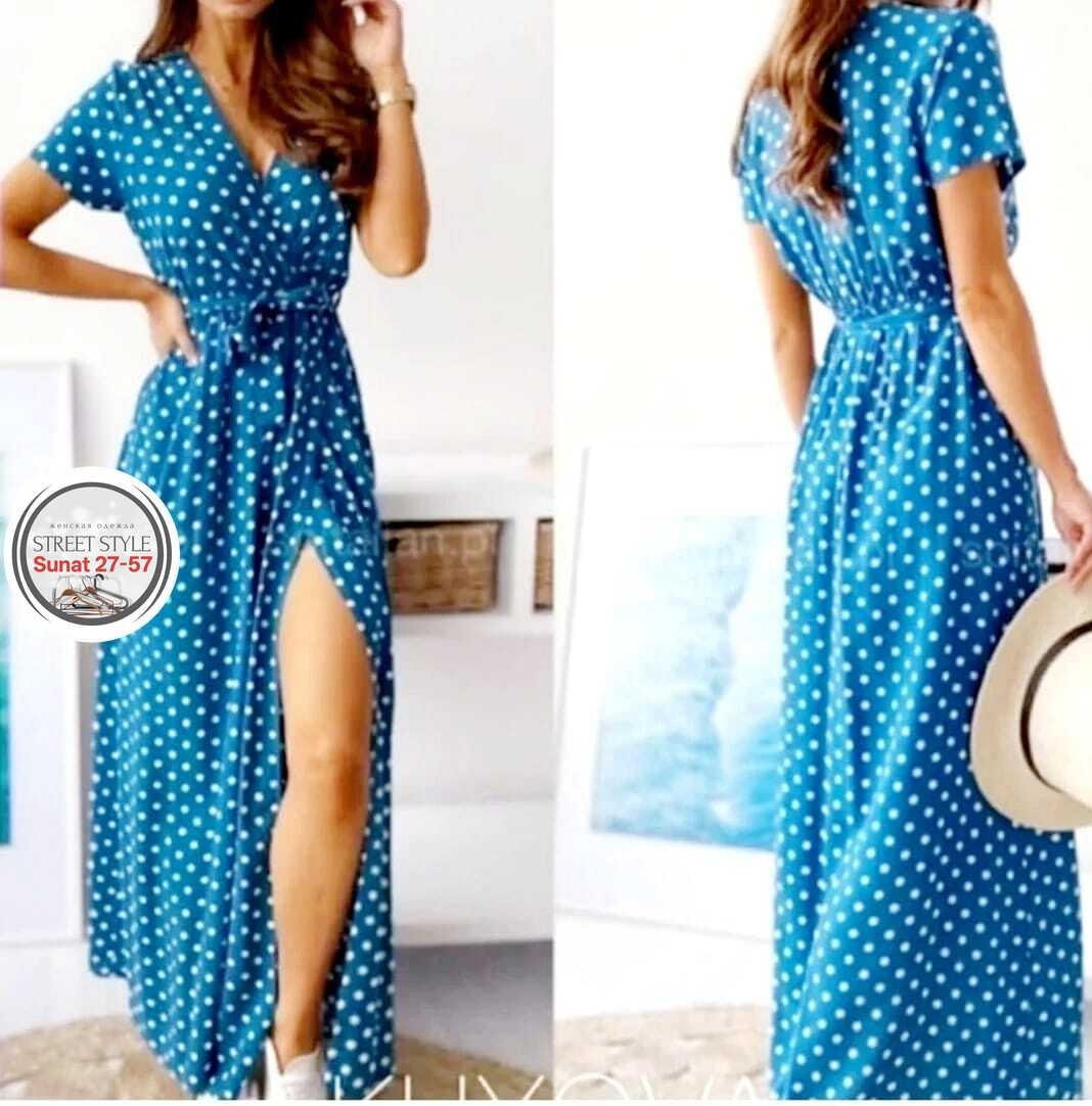 платье летнее женское,ткань софт платье в горошек,длинные платья в горошек,платье женское в горошек,летнее платье