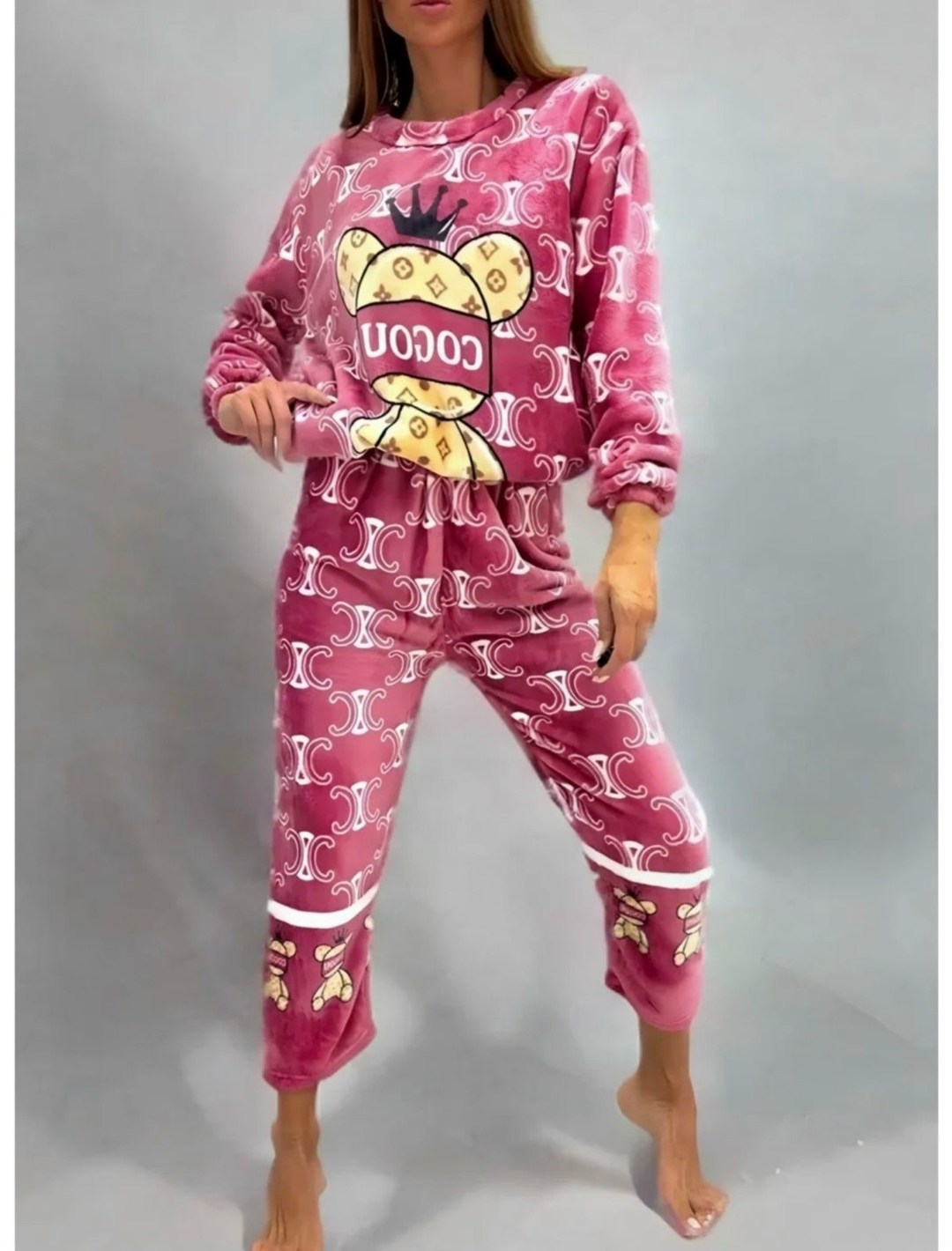 пижама со штанами теплая домашняя плюшевая,пижама плюшевая теплая со штанами rurumi,пижама теплая,пижама со штанами теплая домашняя,пижама женская теплая