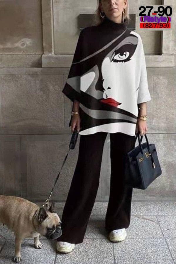 модные брючные костюмы,костюм с принтом,модные женские костюмы,костюм женские повседневные