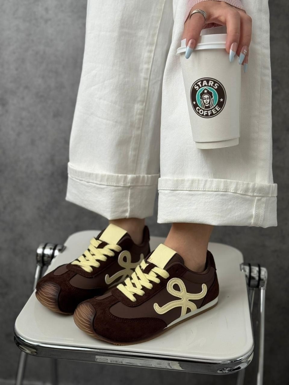 кроссовки женскиe,кроссовки loewe,,комбинированные кроссовки,кроссовки для женщин