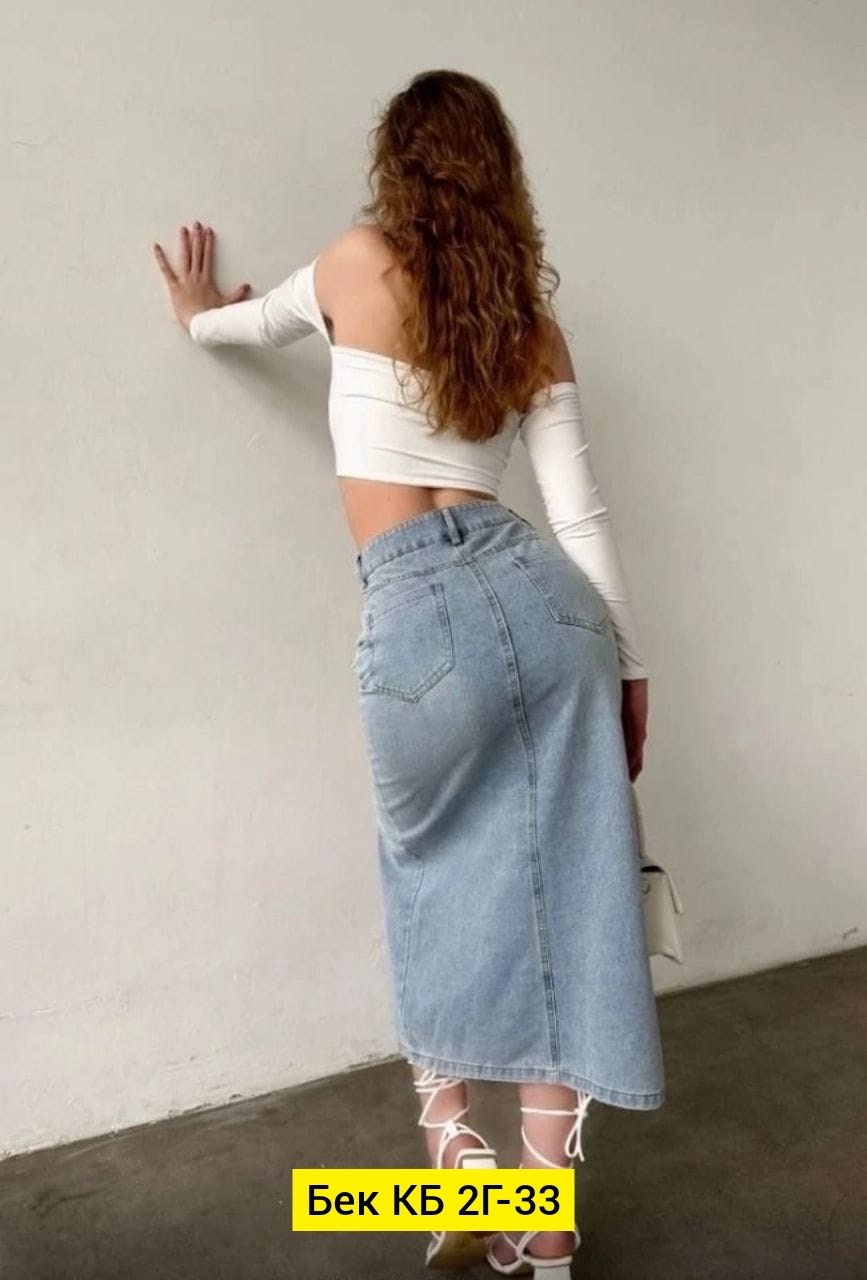 джинсовая юбка,комбинированная джинсовая юбка,юбка миди джинсовая с разрезом спереди ниже колен,юбка миди джинсовая с разрезом,юбка джинсовая с разрезом