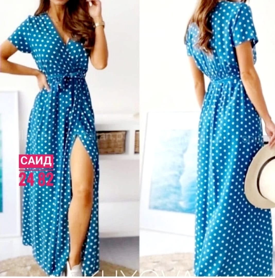 длинное платье в горошек,летнее длинное платье,летнее платье,платье длинное,женские длинные платья