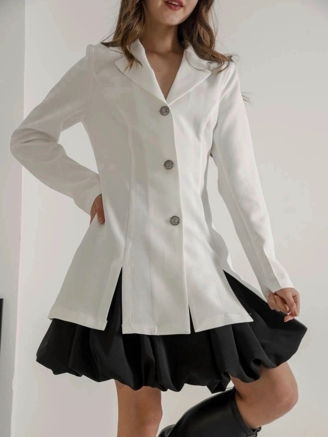 жакет,жакет и юбка,удлиненный жакет,элегантное платье,платье жакет белый