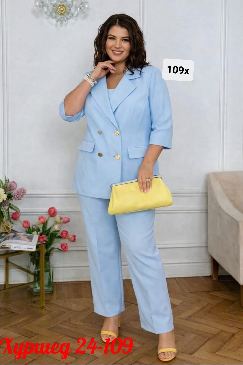 женские брючные костюмы больших размеров,брючный костюм,костюм женский брючный,брючный костюм женский голубой,брючный костюм женский летний