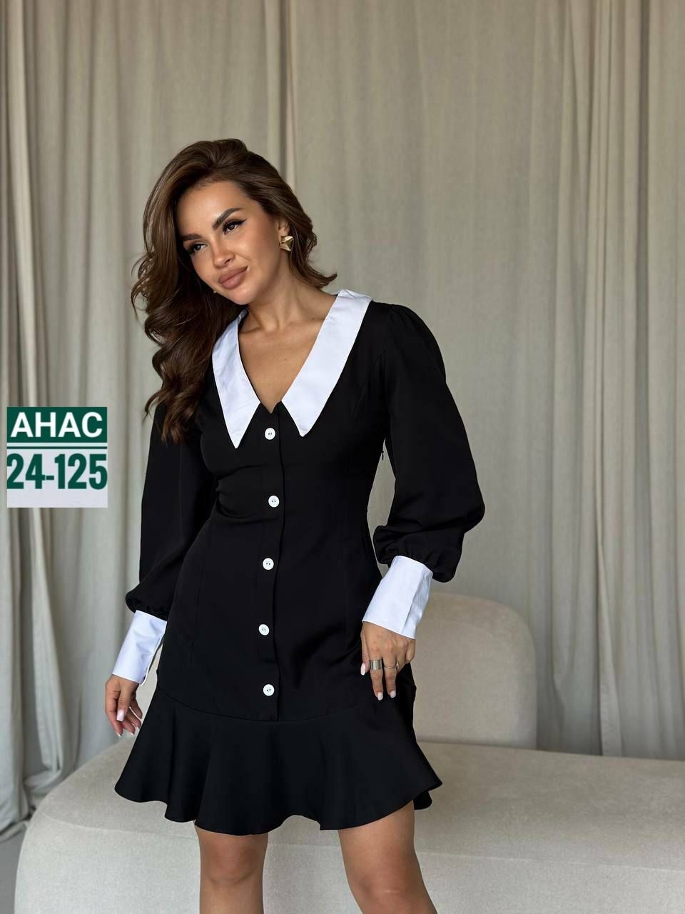 женское платье с воротником,платье с воротником,платье женское,платье,платье женское черное