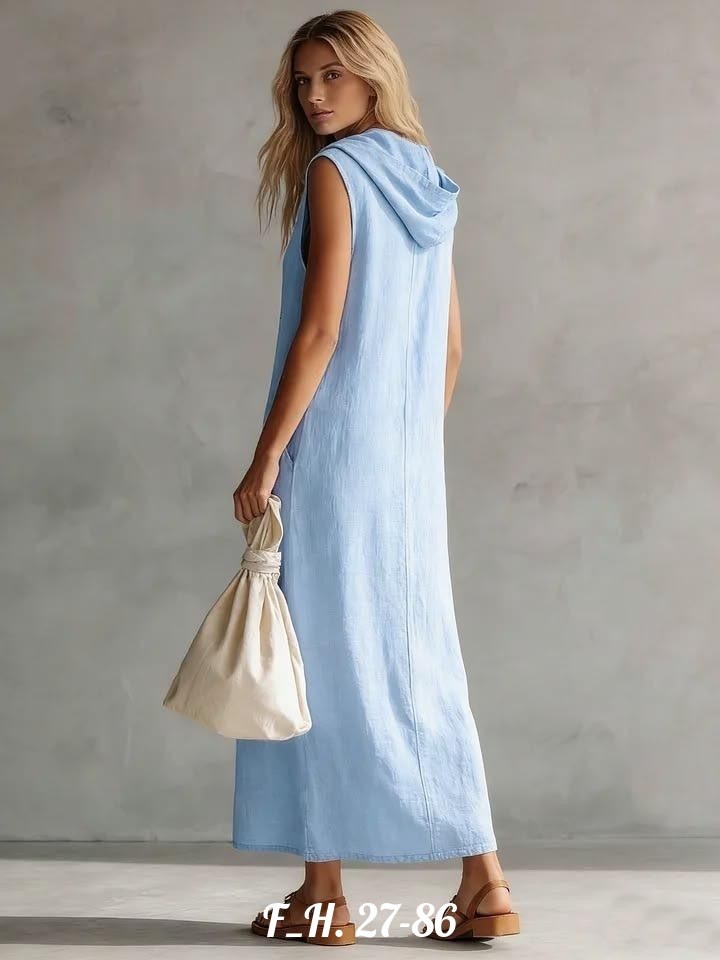 льняное платье,повседневные платья,платье с капюшоном,платье с капюшоном летнее,сарафан женский