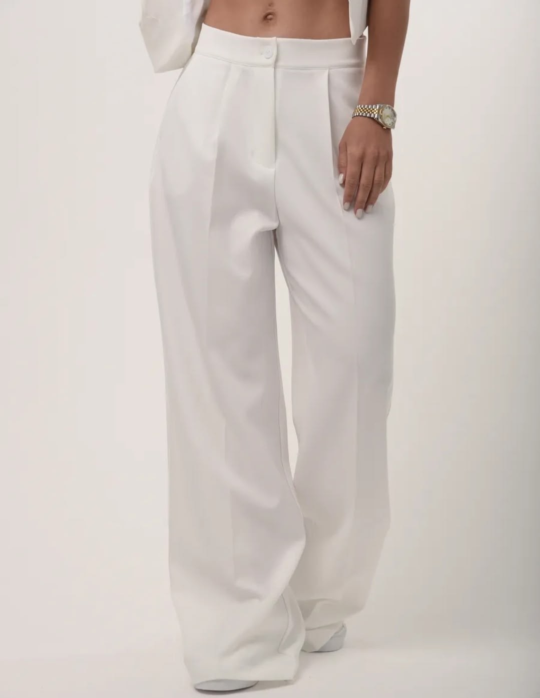 костюм брючный белый,женский брючный костюм,костюм женский брючный летний деловой топ с брюками палаццо dika,комплект брючный,летний костюм с брюками палаццо