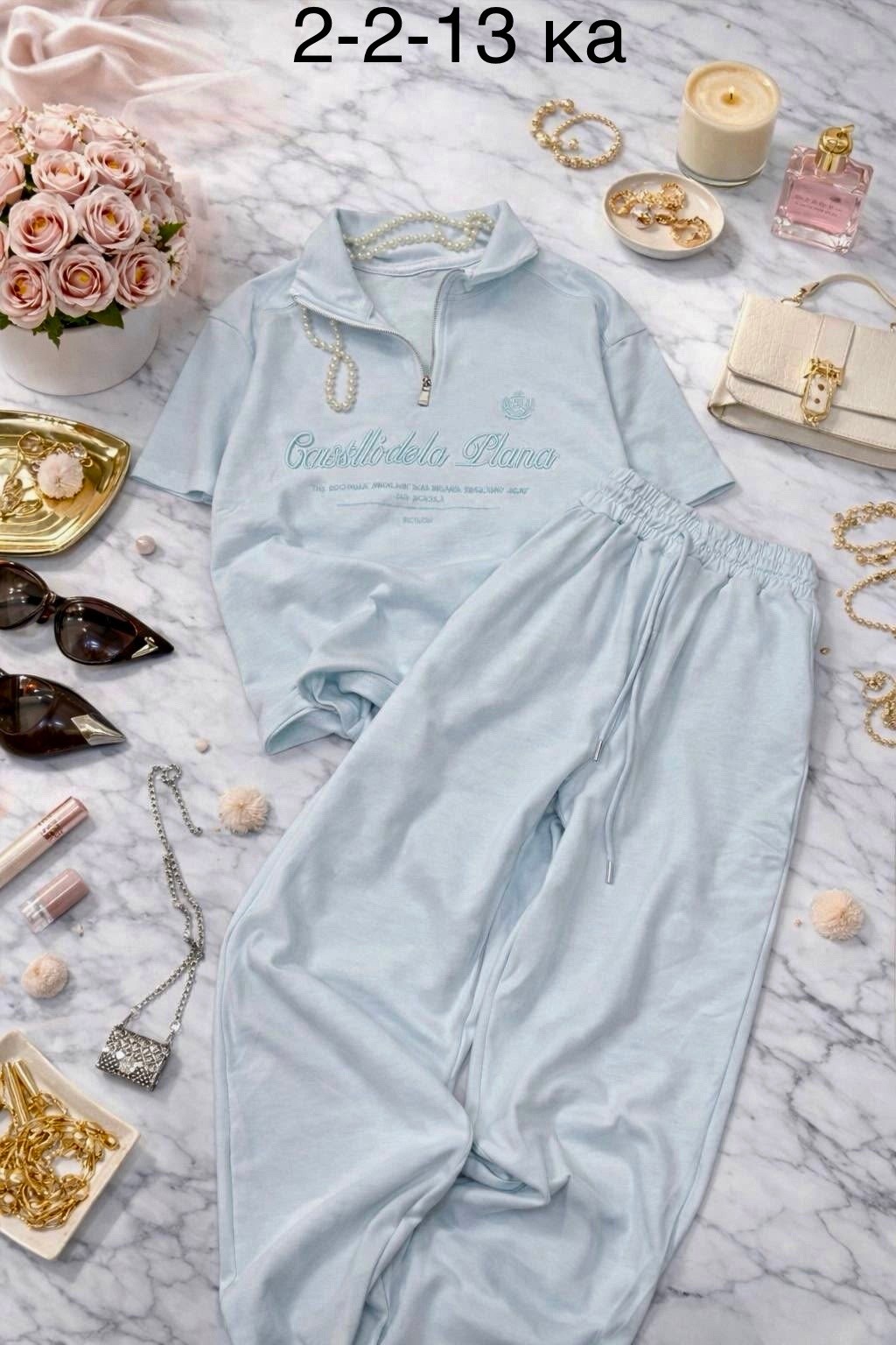 спортивный костюм с брюками на кулиске tennis club w,костюм спортивный,костюм женский,костюм с брюками,костюм с брюками палаццо