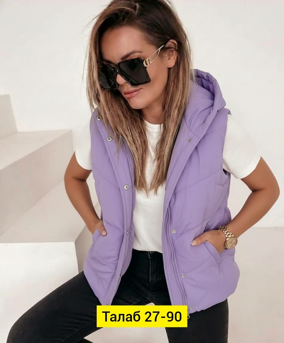 женская жилетка,жилет женский,жилет с капюшоном женский,демисезонная жилетка,жилетка дутая женская