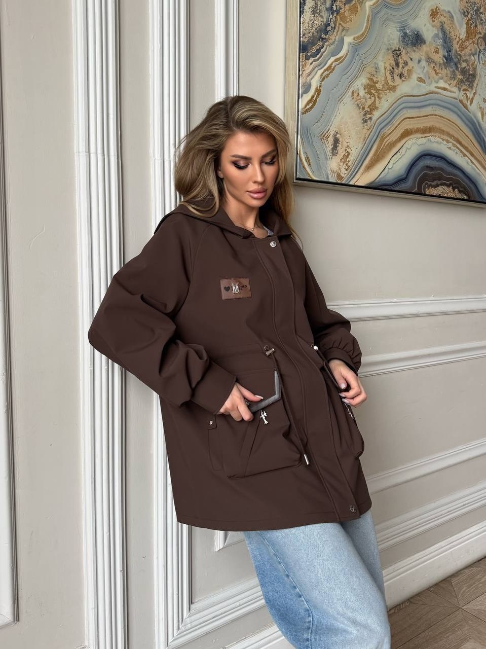 ветровка весенняя удлиненная с капюшоном verlent 355548821,женская куртка,ветровка с капюшоном оверсайз,ветровка женская,куртка с капюшоном удлиненная localbeat brand