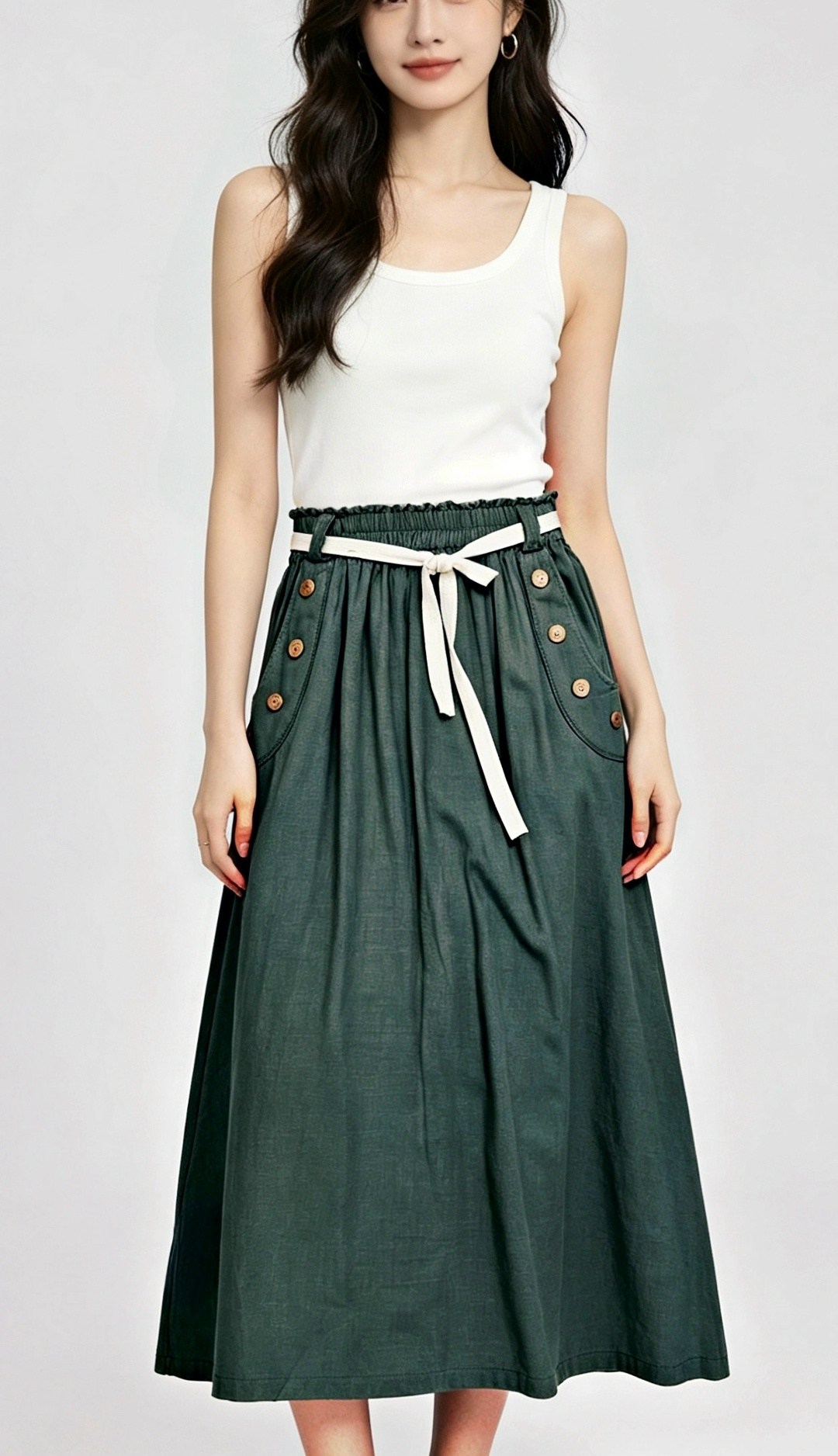 юбка с поясом,юбка,юбка миди,юбка хаки,юбка на пуговицах