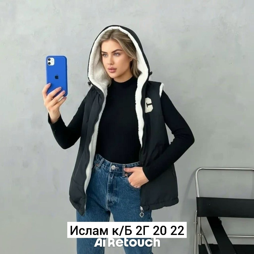 жилетка женская,жилет женский,жилет с капюшоном,жилетка двухсторонняя,жилет