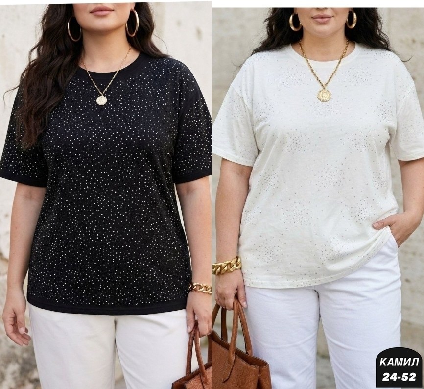 футболки женская,футболка больших размеров с бусинами welcome fashion,футболка со стразами,футболка с камушками,футболке