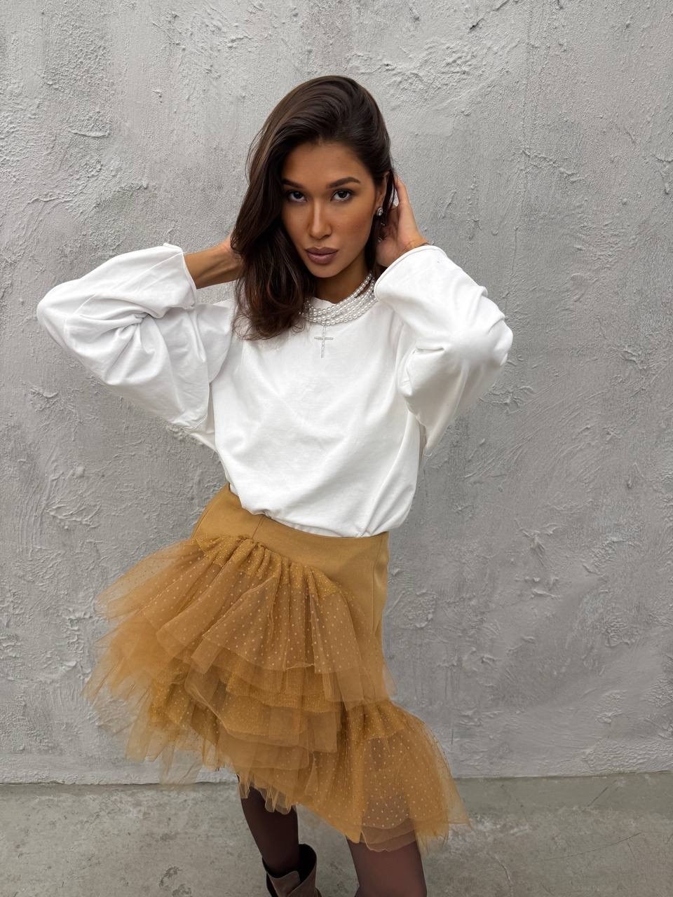 юбка,модная юбка,юбка пачка,женская кофта,многослойная юбка