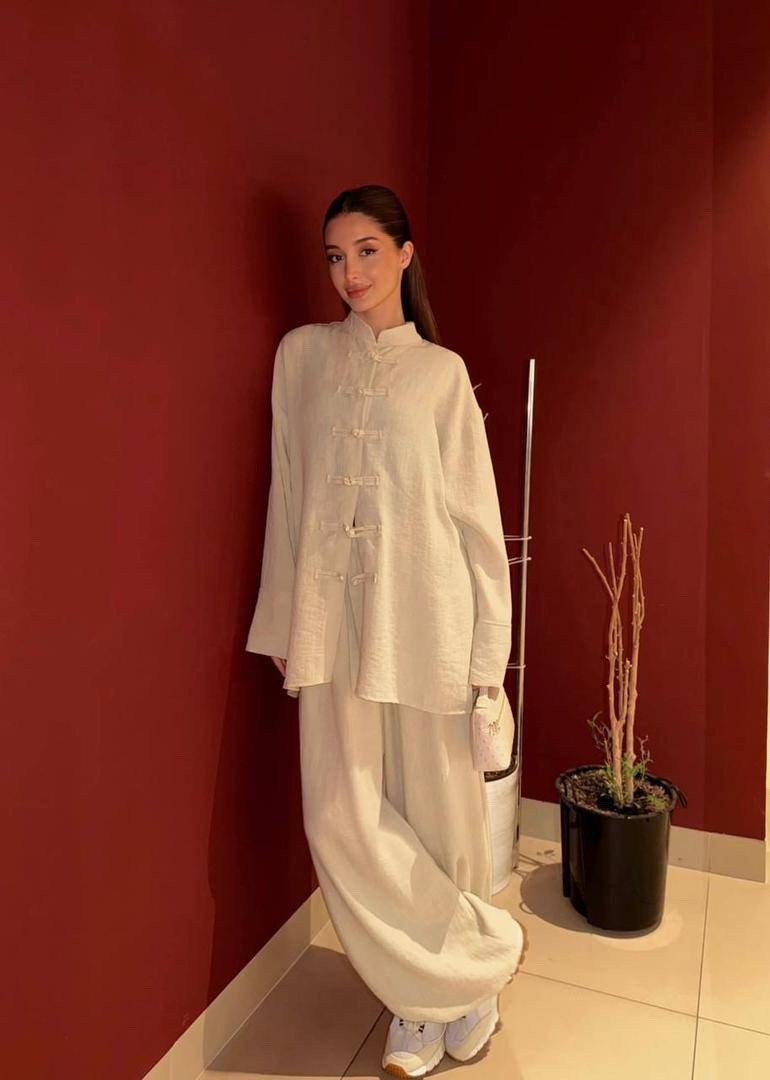 костюм с брюками и рубашкой,женский брючный костюм,льняной костюм,костюм для женщин,костюм мусульманский