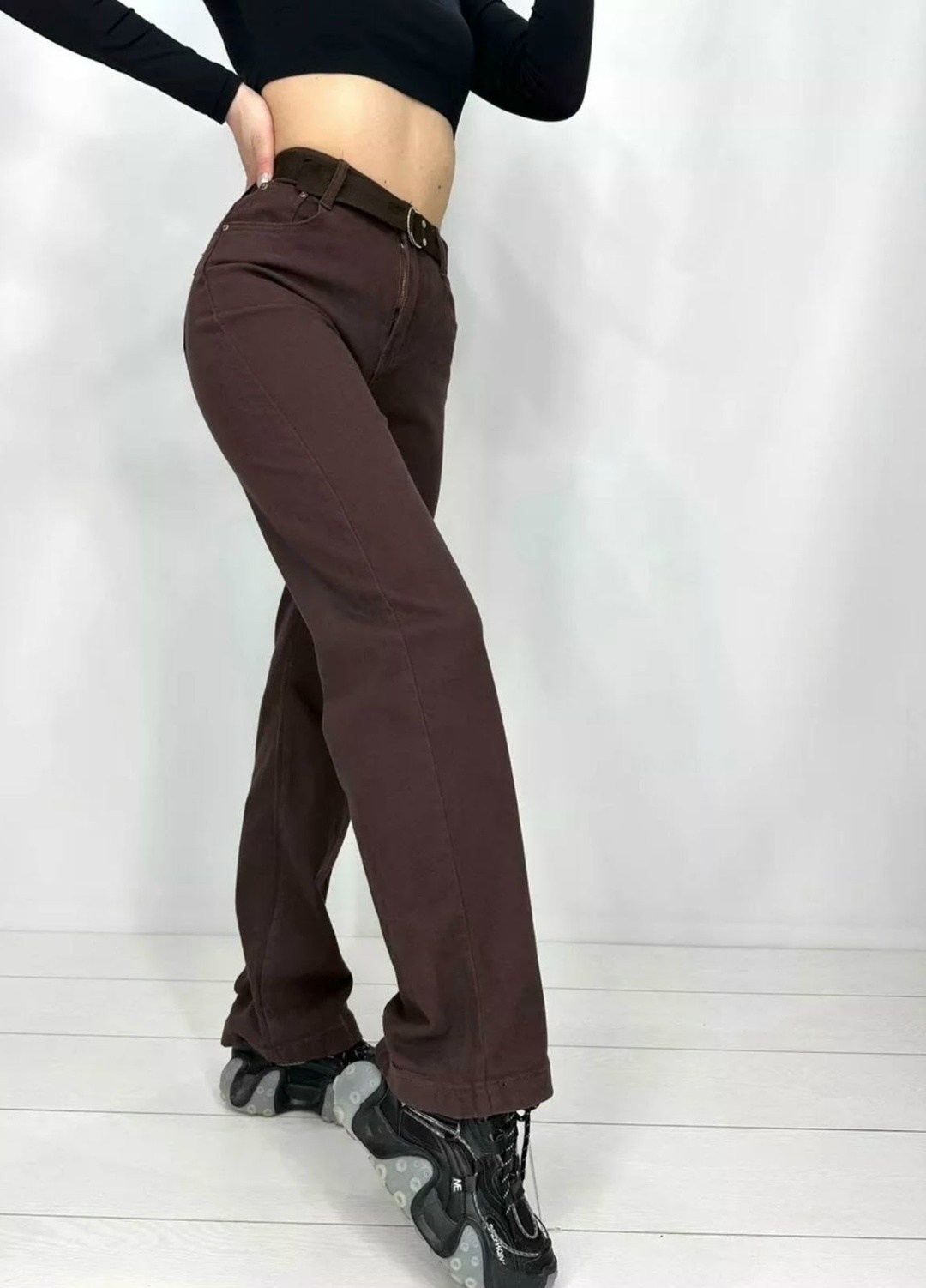 женские джинсы,коричневые джинсы,брюки джинсы,джинсы прямые с высокой посадкой нина,коричневые джинсы широкие