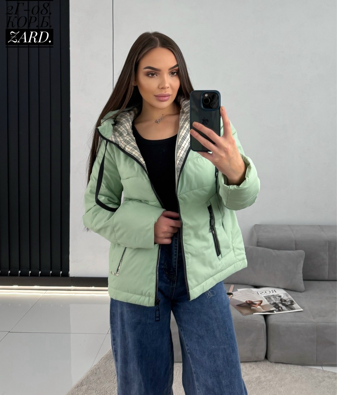 куртка женская весенняя с капюшоном короткая парка мята jozzy,куртка женская,куртка женская весенняя,женская демисезонная куртка,куртка демисезонная