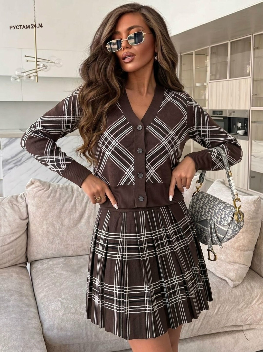 трикотажные костюмы,клетчатая юбка,модные юбки в клетку,юбка в клетку,юбка