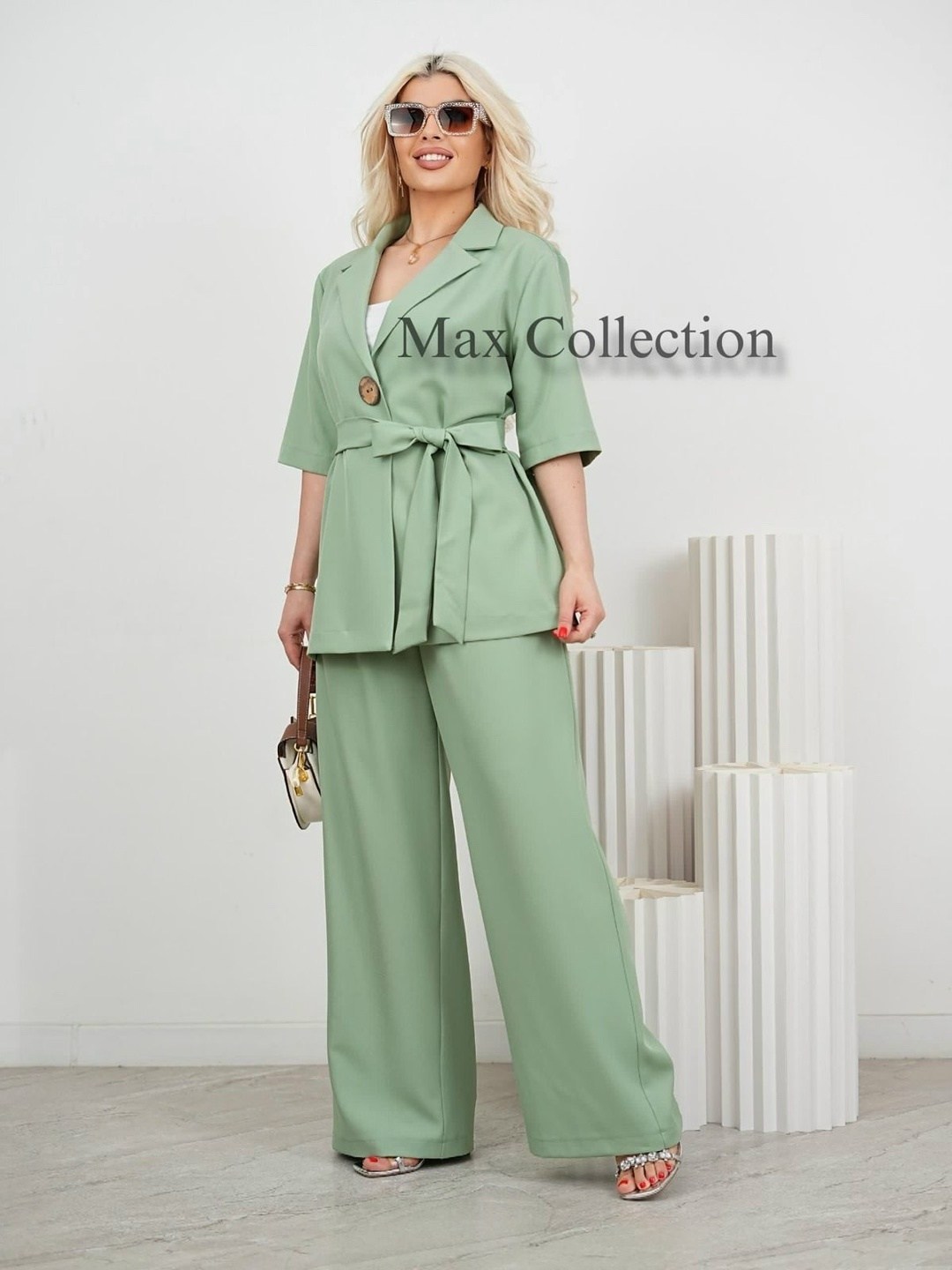 брючный костюм,брючный костюм shetti 4056 олива,женские костюмы брючные,модные костюмы,костюм брючный 6155 мята beautiful&free