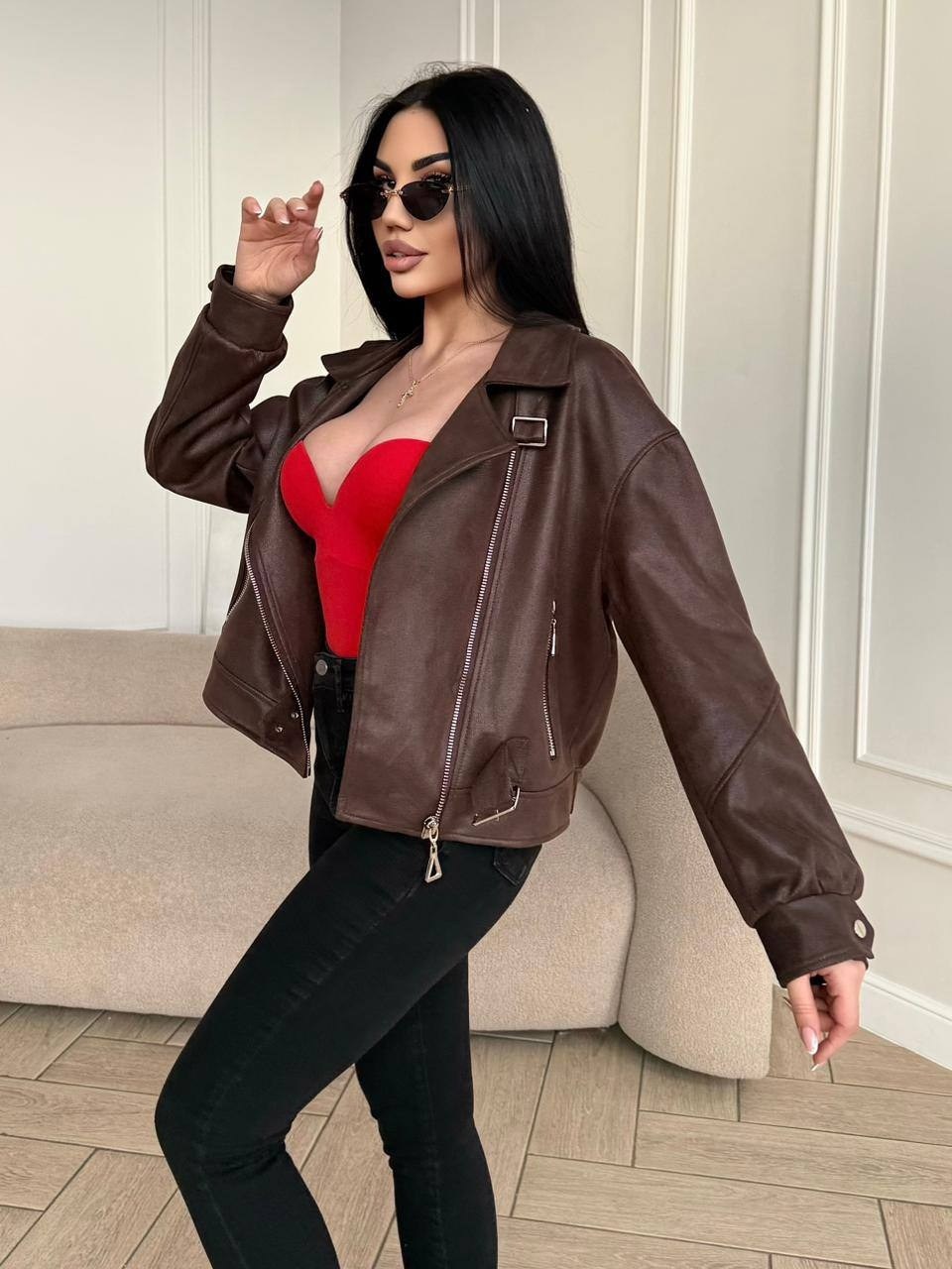 куртка косуха женская кожаная черная dkg066,женская кожаная куртка,кожаная куртка,косуха куртка,куртка косуха из экокожи