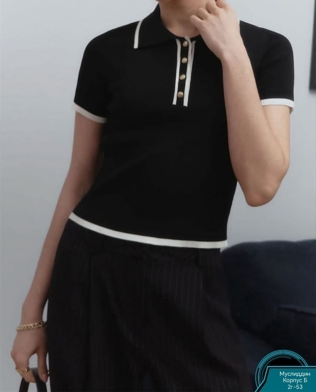 женская трикотажная футболка-поло,элегантная рубашка,трикотажная рубашка,