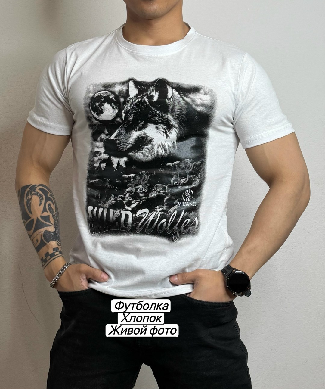 мужская футболка,футболка волк,футболка,футболка с принтом мужская футболка,футболки и майки