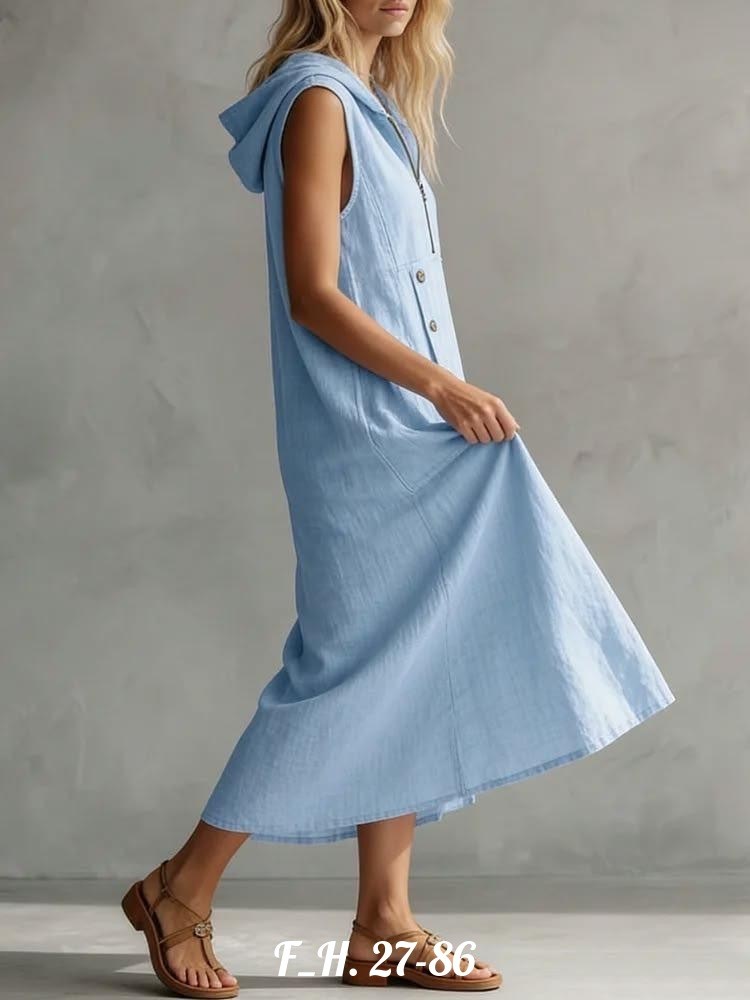 льняное платье,повседневные платья,платье с капюшоном,платье с капюшоном летнее,сарафан женский