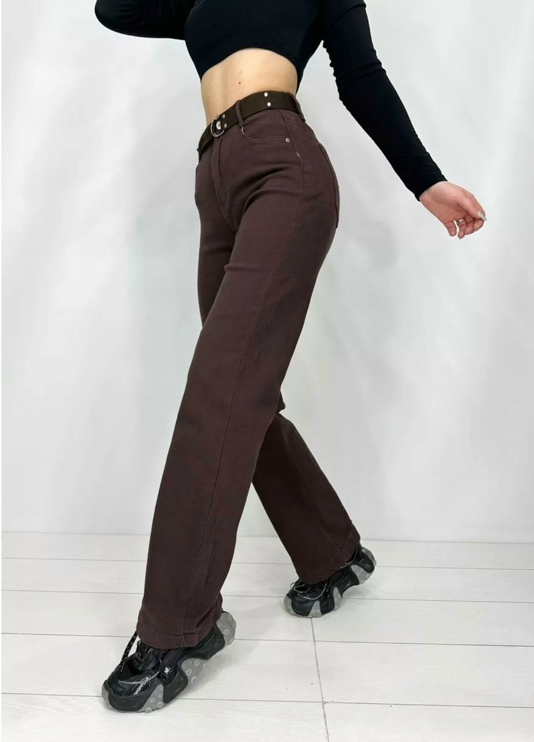 женские джинсы,коричневые джинсы,брюки джинсы,джинсы прямые с высокой посадкой нина,коричневые джинсы широкие