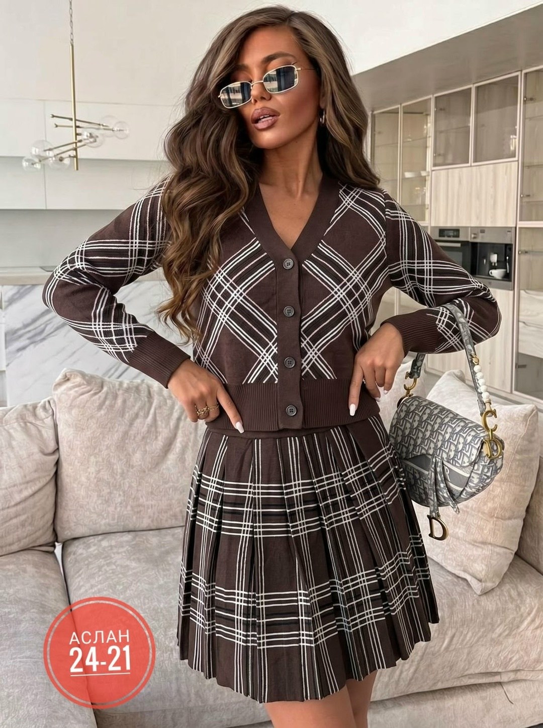 трикотажные костюмы,костюм с юбкой,юбка в клетку,женские костюмы с юбкой,юбка и кофта