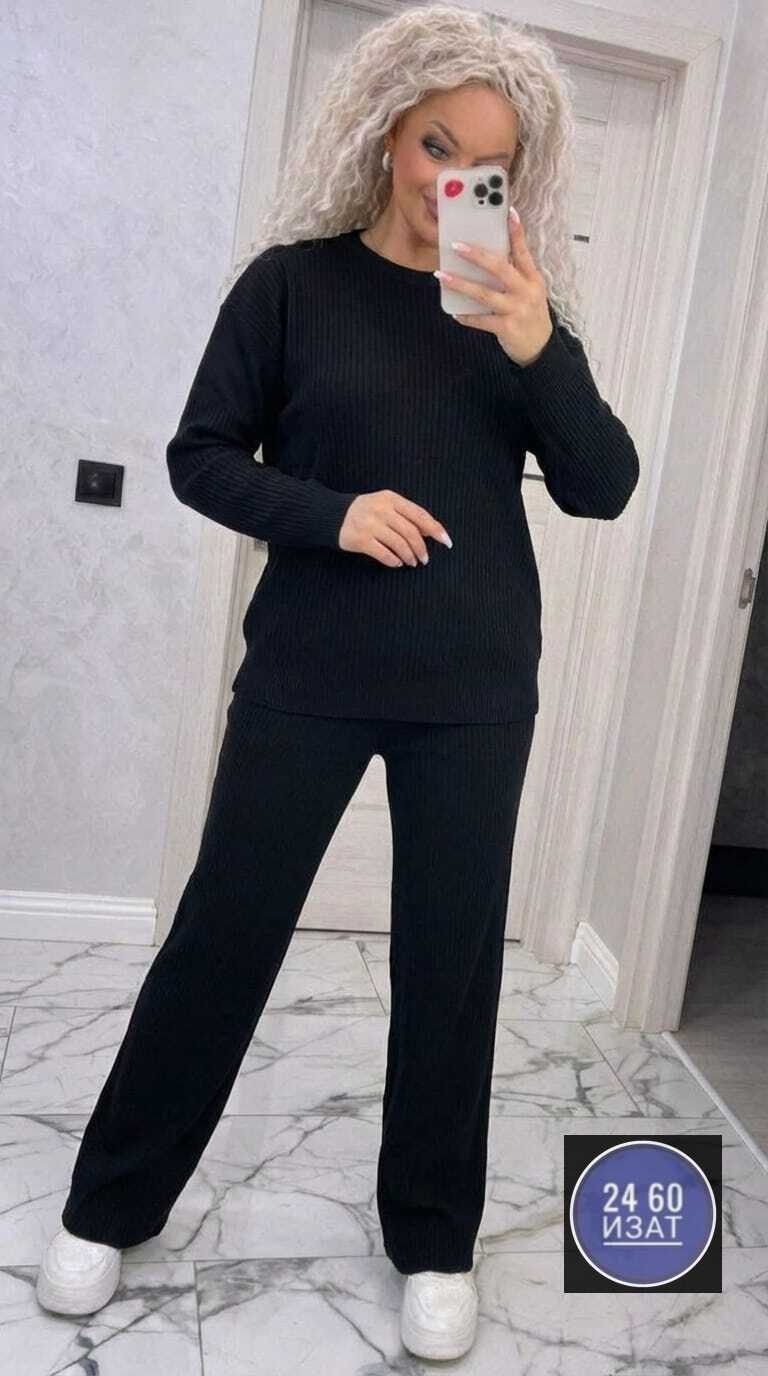 вязаный костюм с брюками палаццо,костюм женский,костюм классический,вязаный брючный костюм,трикотажный костюм