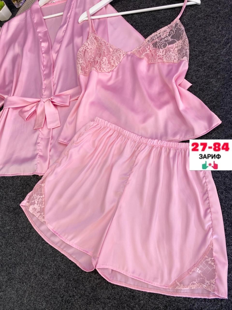 пижама халат,халат неглиже,женская пижама,халат розовый,пижама с халатом женская