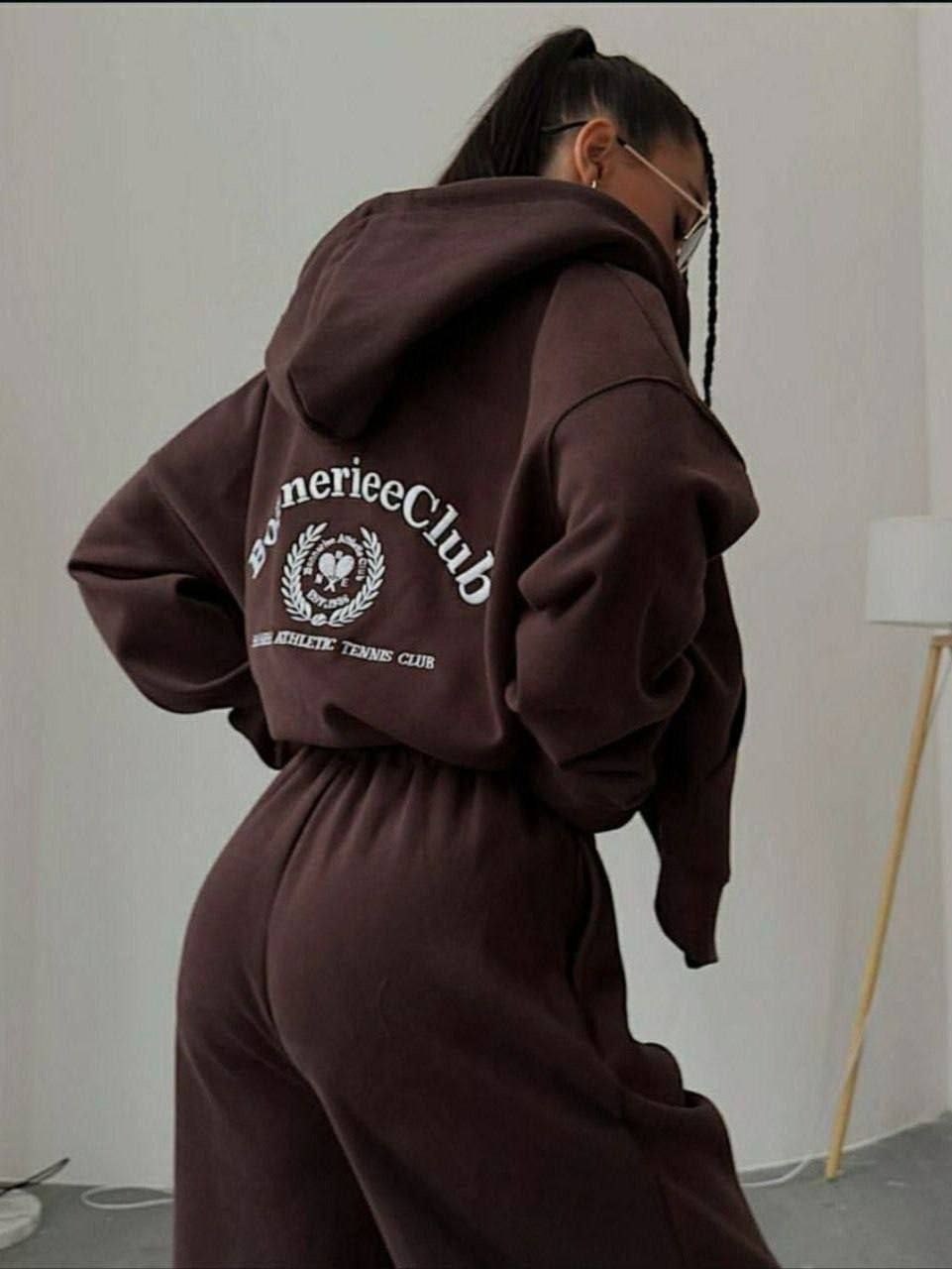 костюм спортивный оверсайз со штанами палаццо и зип худи micca цвет шоколадный,костюм спортивный оверсайз со штанами палаццо и зип худи micca,костюм спортивный оверсайз со штанами палаццо и зип худи m