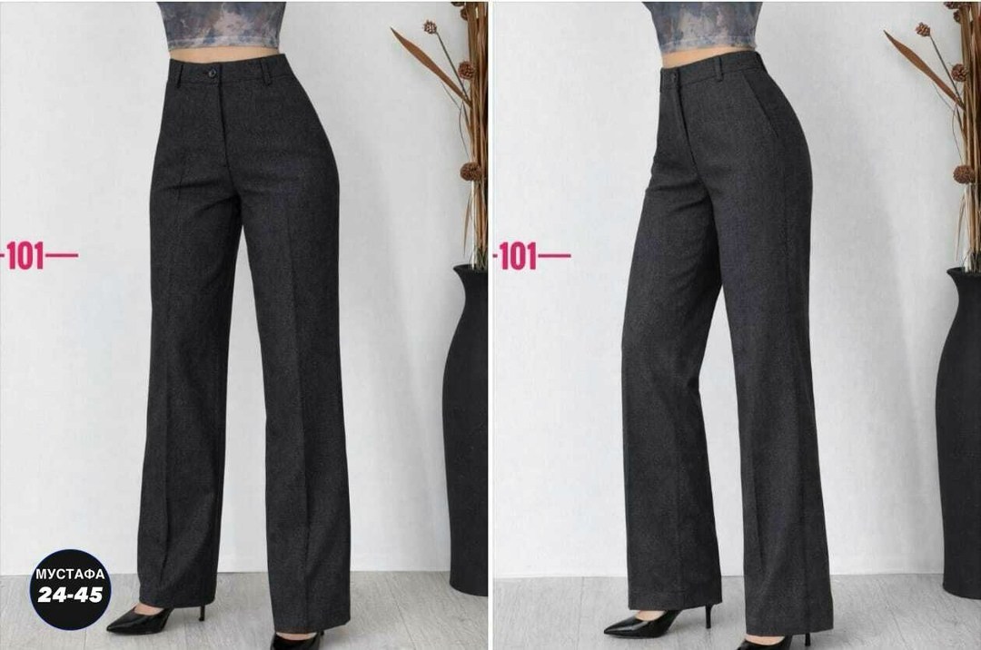 брюки прямые,брюки классические,брюки палаццо kiazo размер 42 серый,брюки прямые теплые jutetti,широкие брюки